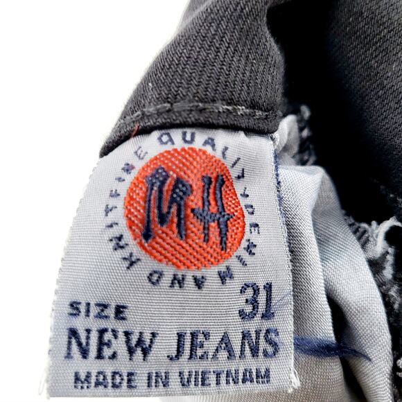 MH New Jeans Black Silver Rhinestone Embellished Flare Leg Jeans Women's Size 31 - Picture 6 of 7